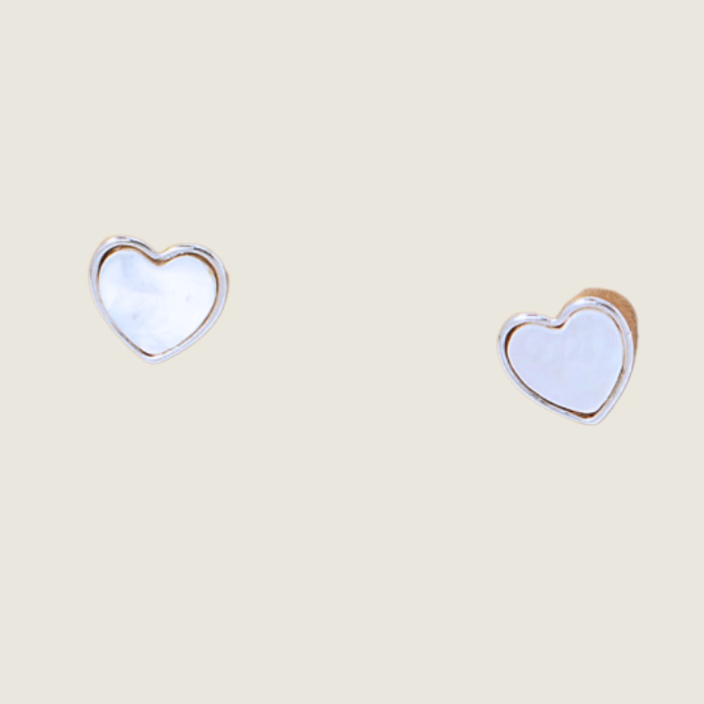 Mother Pearl Heart Earrings - Blackbird General Store