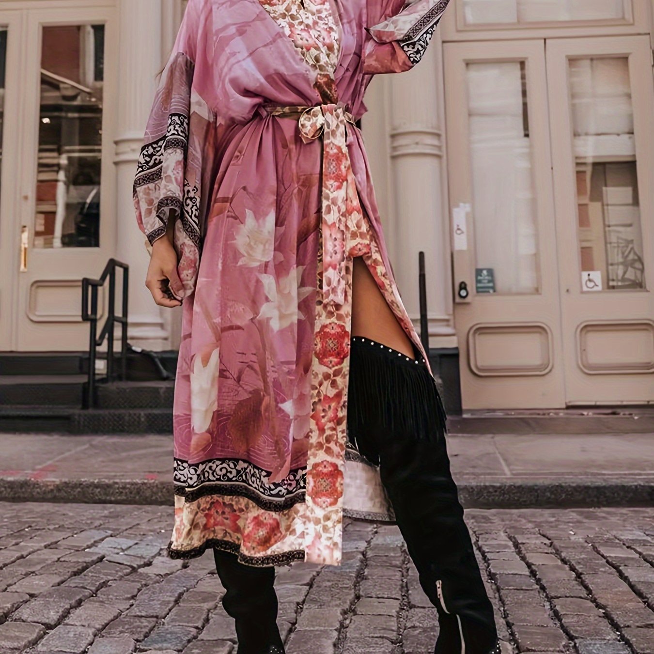 Floral &amp; Crane Kimono
