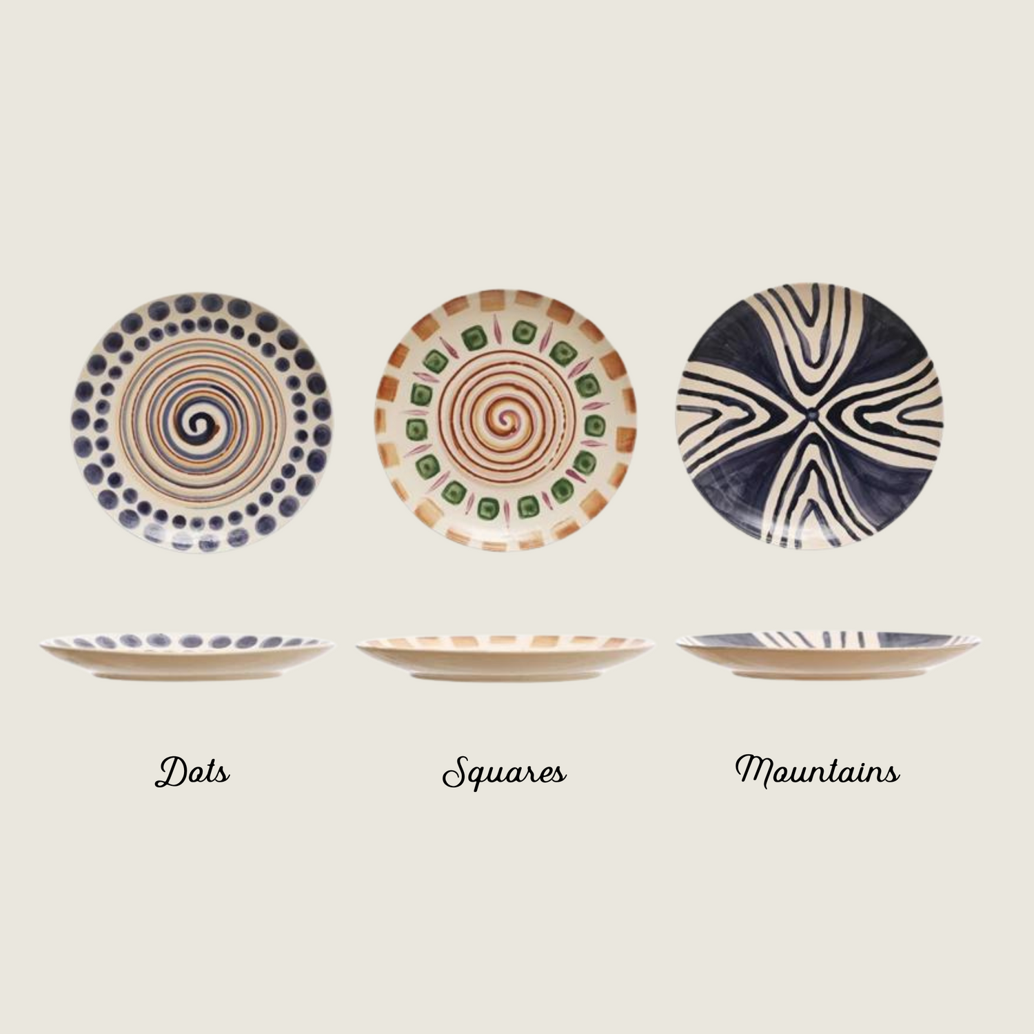 Geometric Stoneware Plates