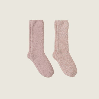 CozyChic 2 Pair Sock Set - Dusty Rose