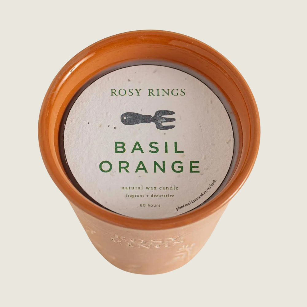 Basil Orange Garden Pot Candle - Blackbird General Store