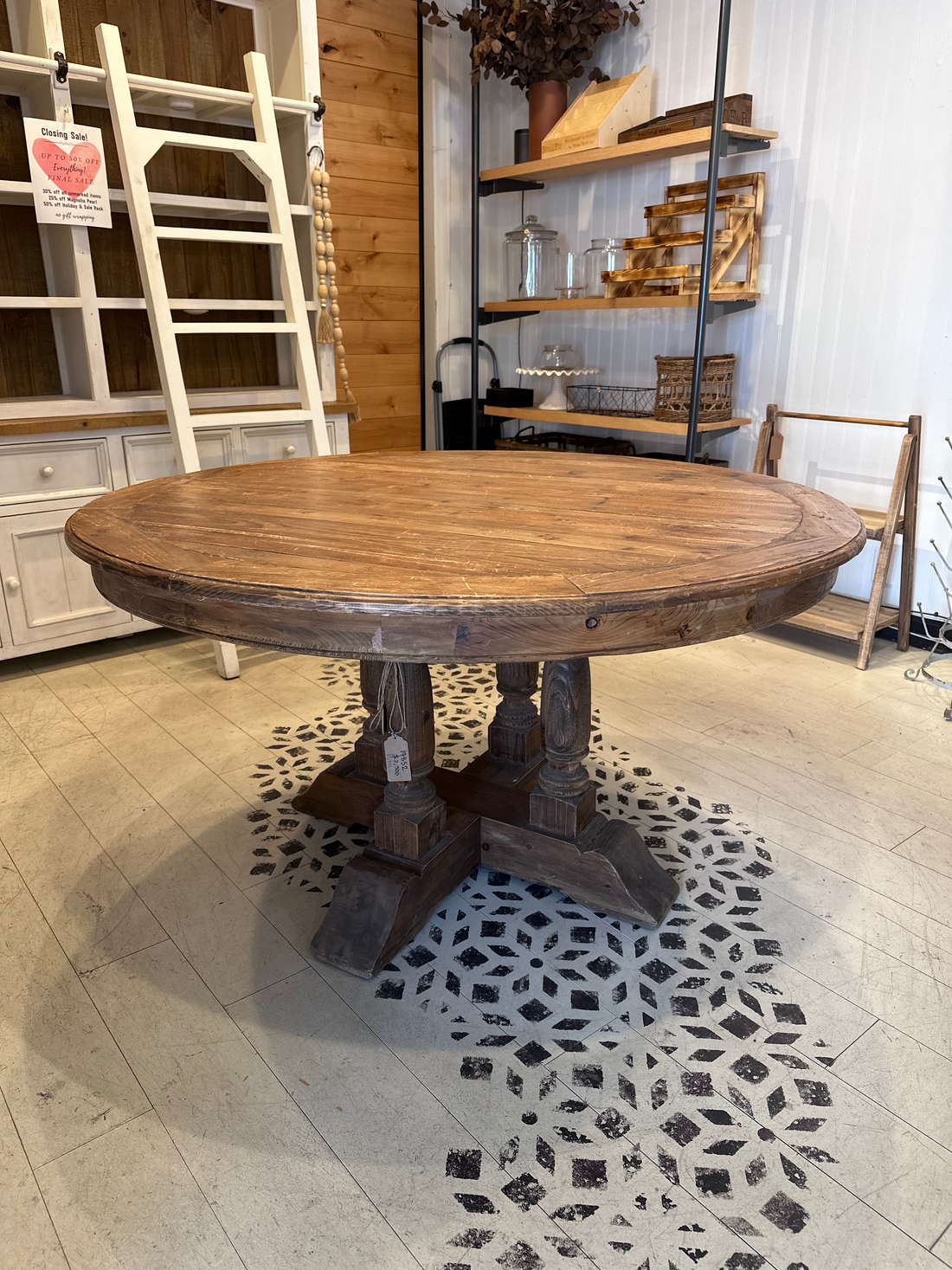 Old Pine Balustrade Table