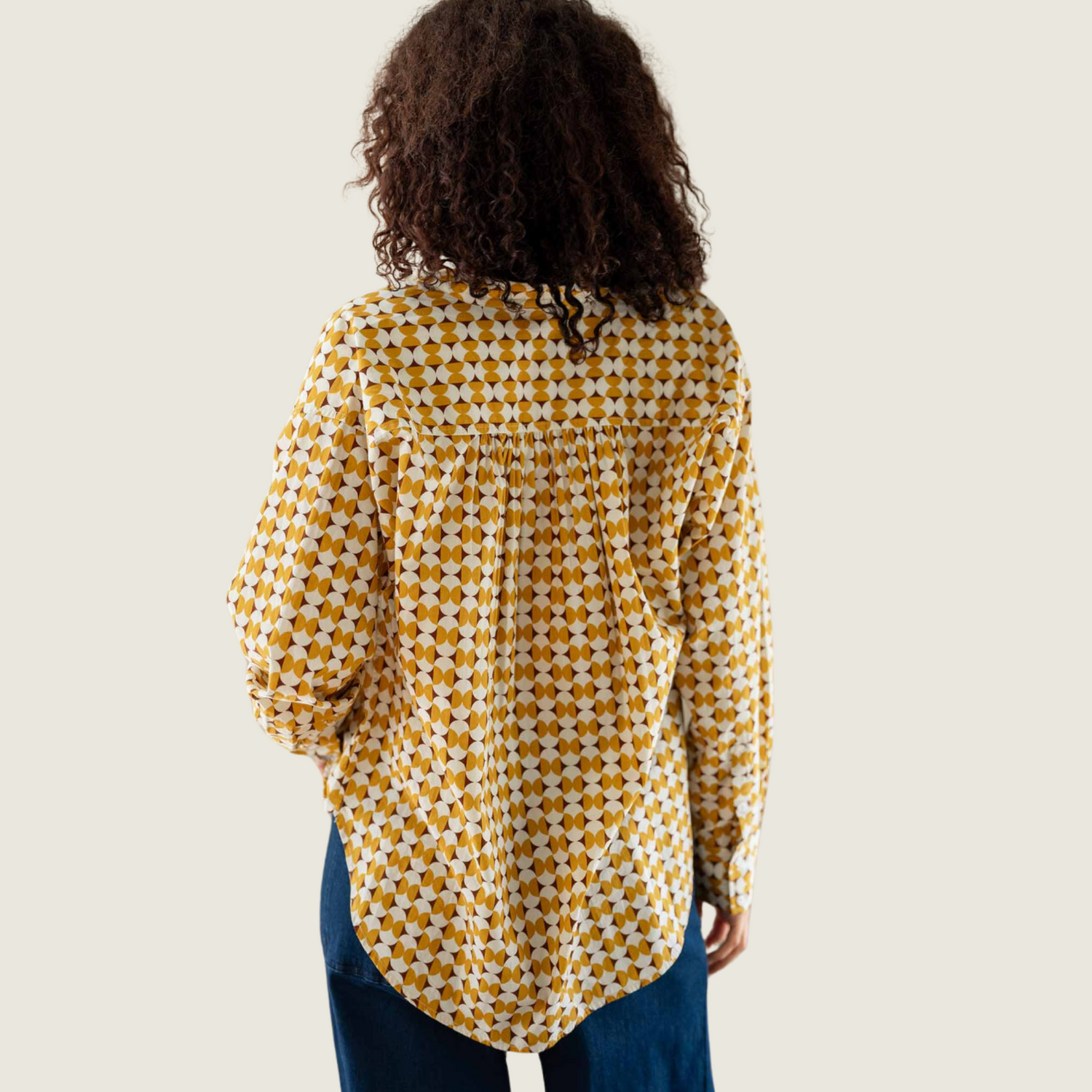 Aphrodite Button Up Shirt - Golden Geo