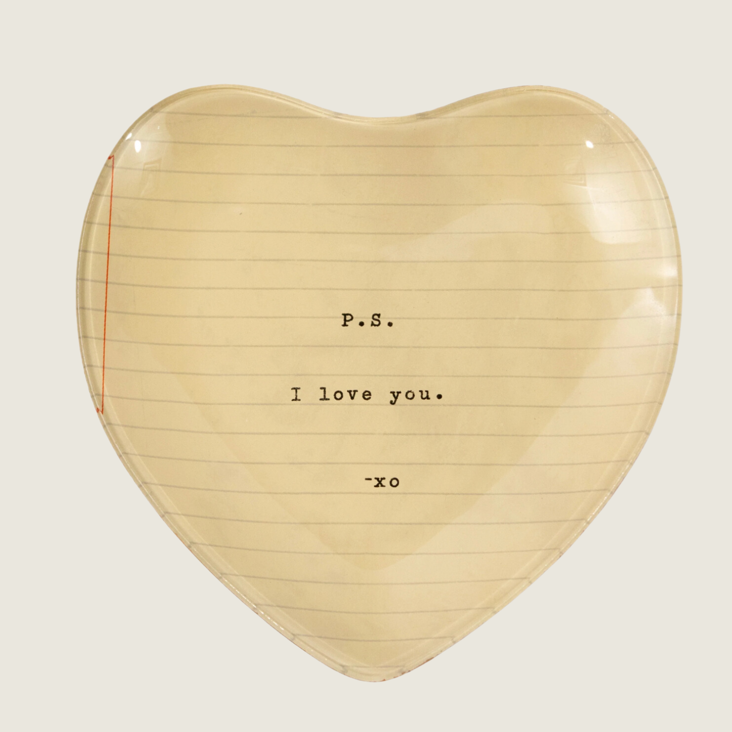 P.S. I Love You - Heart Decoupage Plate