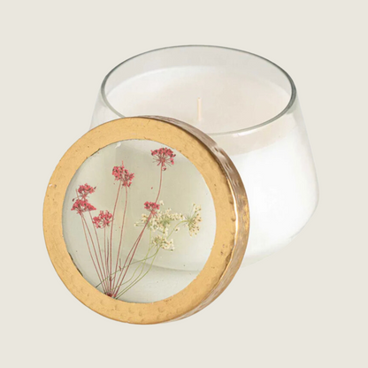 Spicy Apple Pressed Floral Candle - Medium