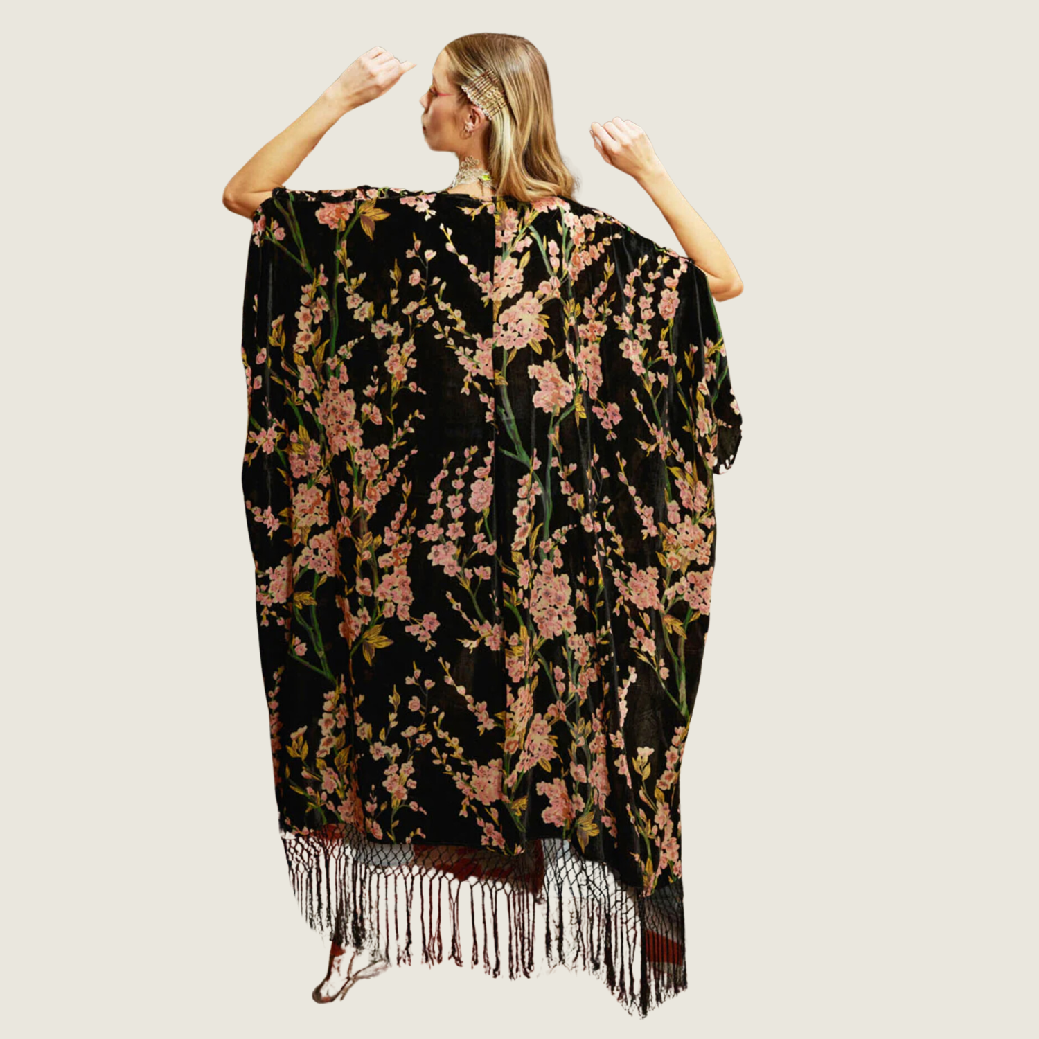 Burnout Velvet Garden Kimono