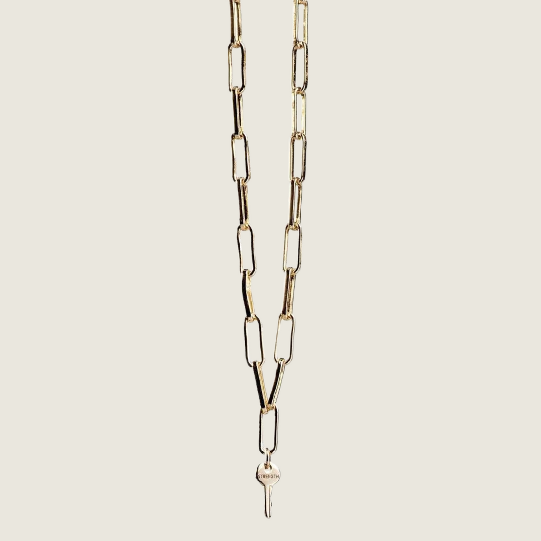 Gold Petite Key Necklace - Strength