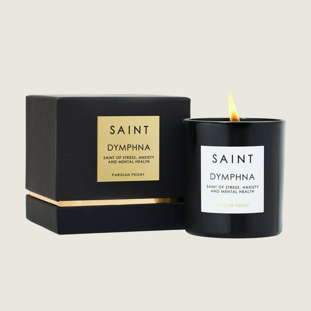 Saint Dymphna (St. of Stress, Anxiety and Mental Health) Golden Candle - Blackbird General Store