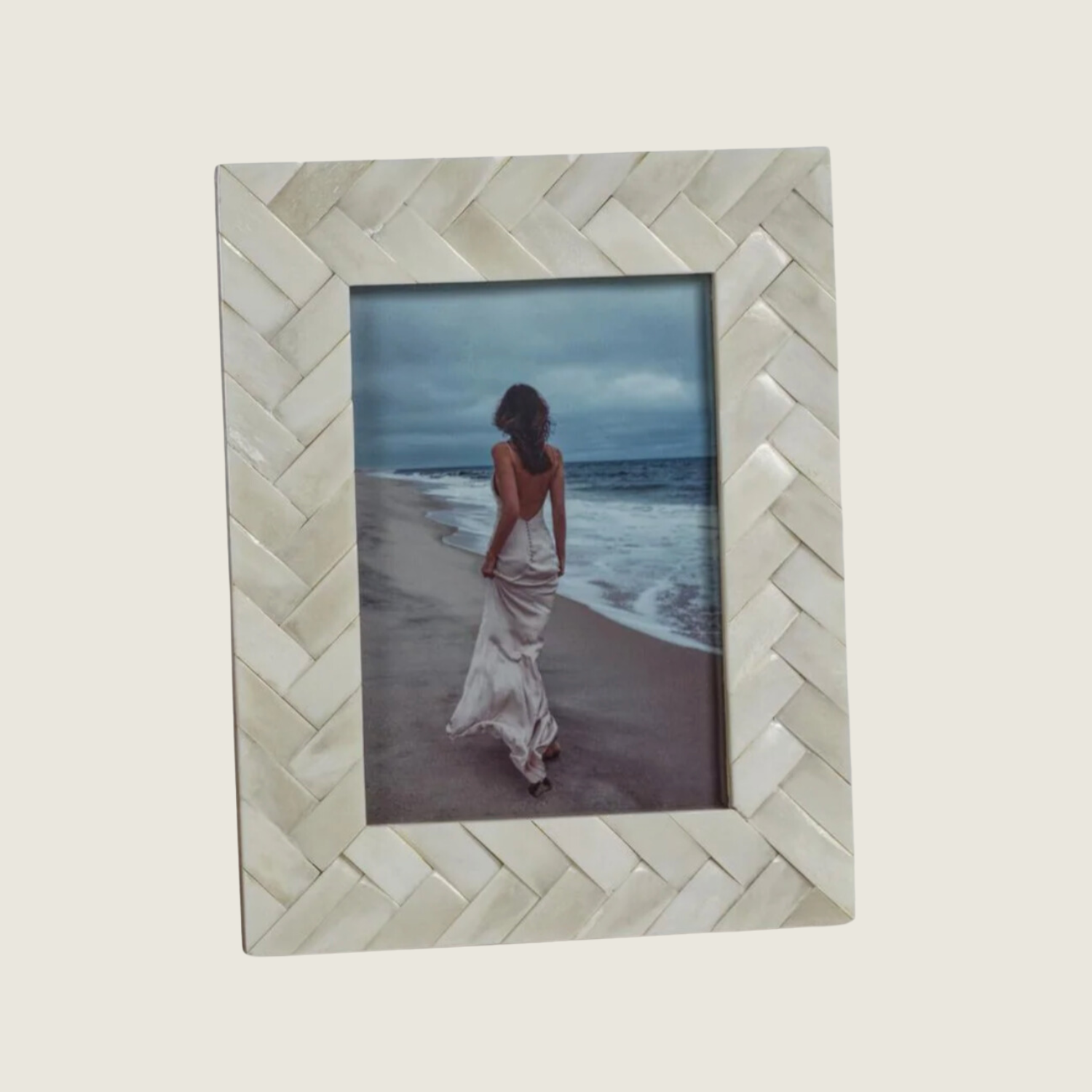 White Bone Braided Frame - 5x7