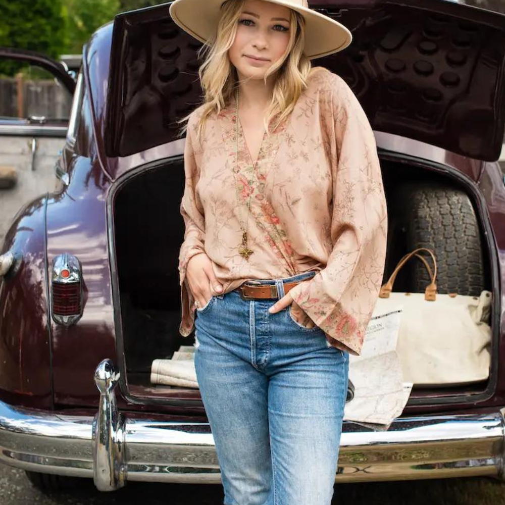 Map of My Heart Cropped Bamboo Kimono Cardigan - Blackbird General Store