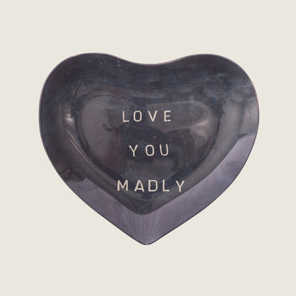 Love You Madly - Heart Decoupage Plate