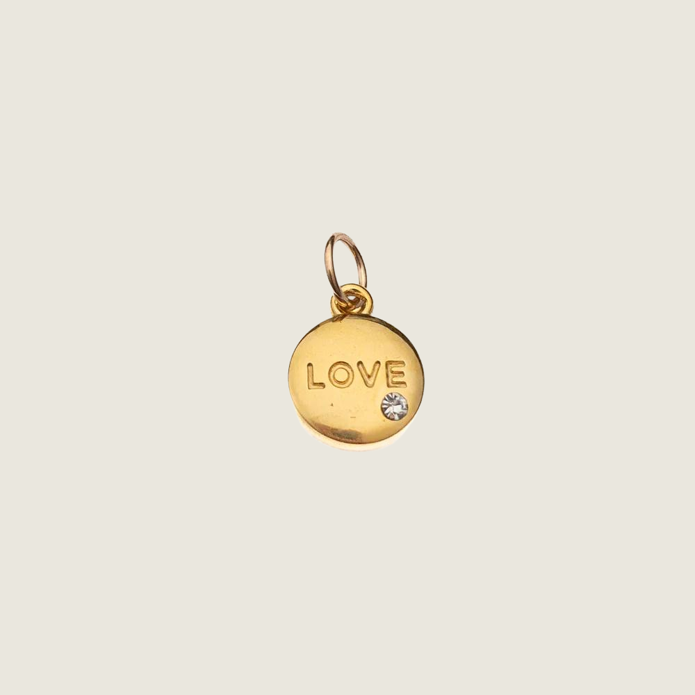 CZ Round Love Charm