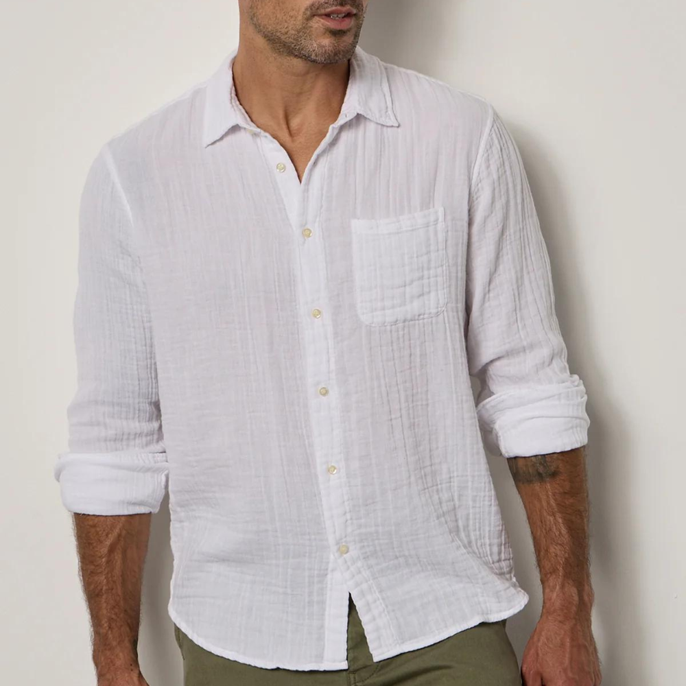 White Elton Button-Up Shirt - Blackbird General Store