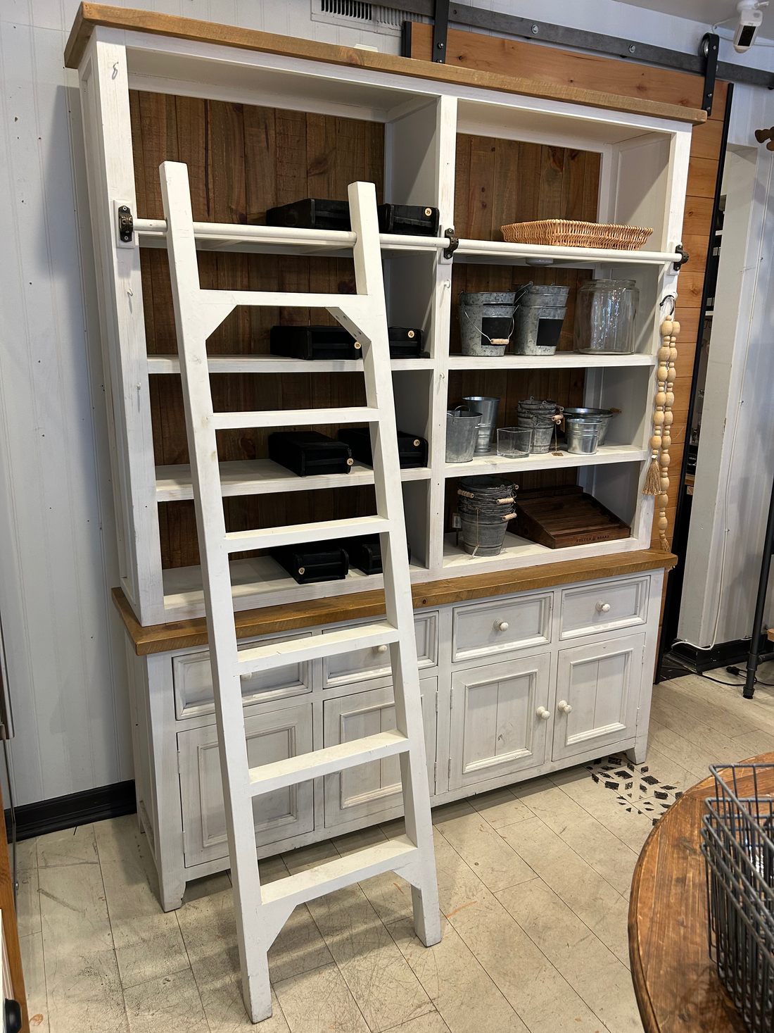 Recycled Pine Bookcase w/ Ladder