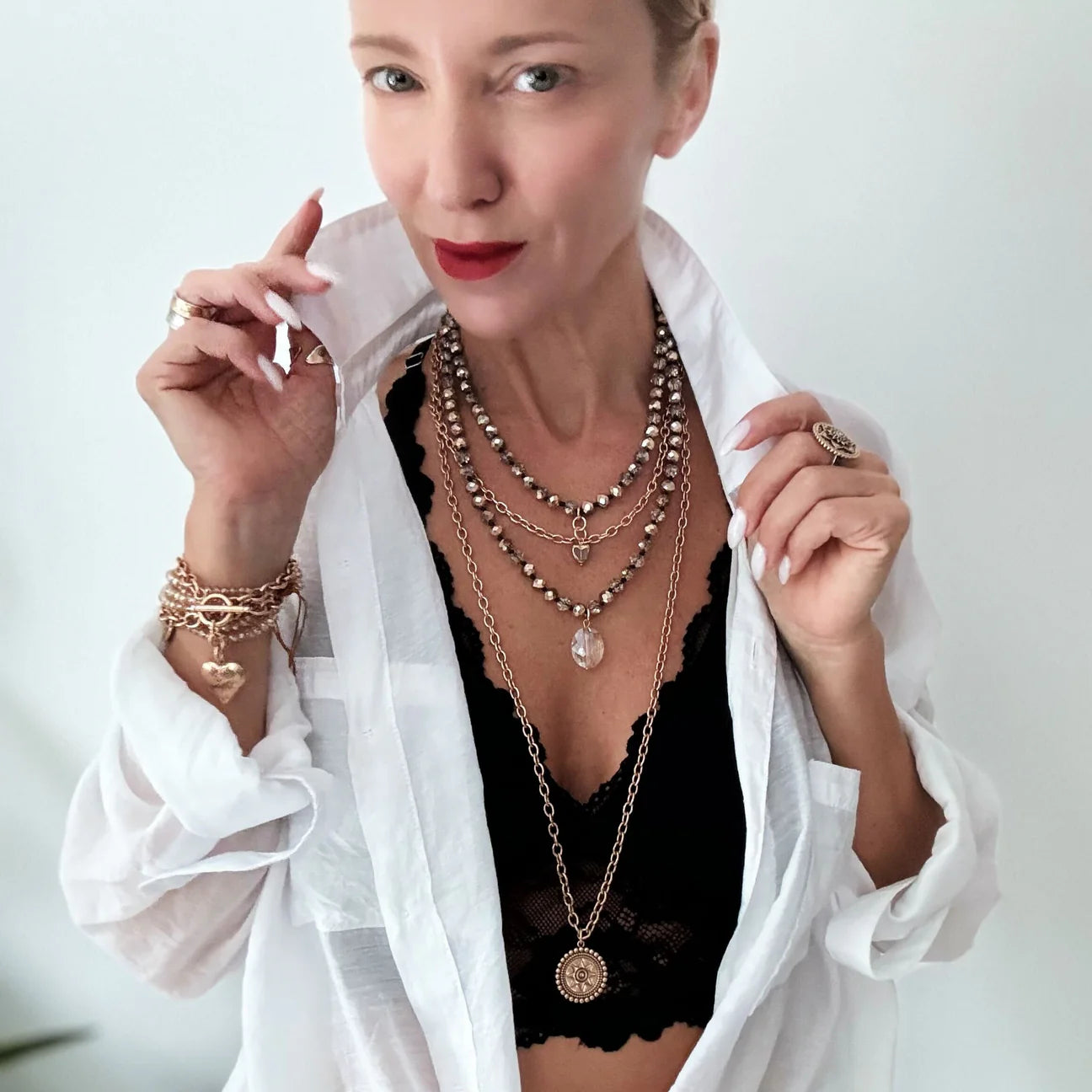 &quot;I Am Worthy&quot; Sun Fusion Necklace Duo Bundle
Gold - Blackbird General Store
