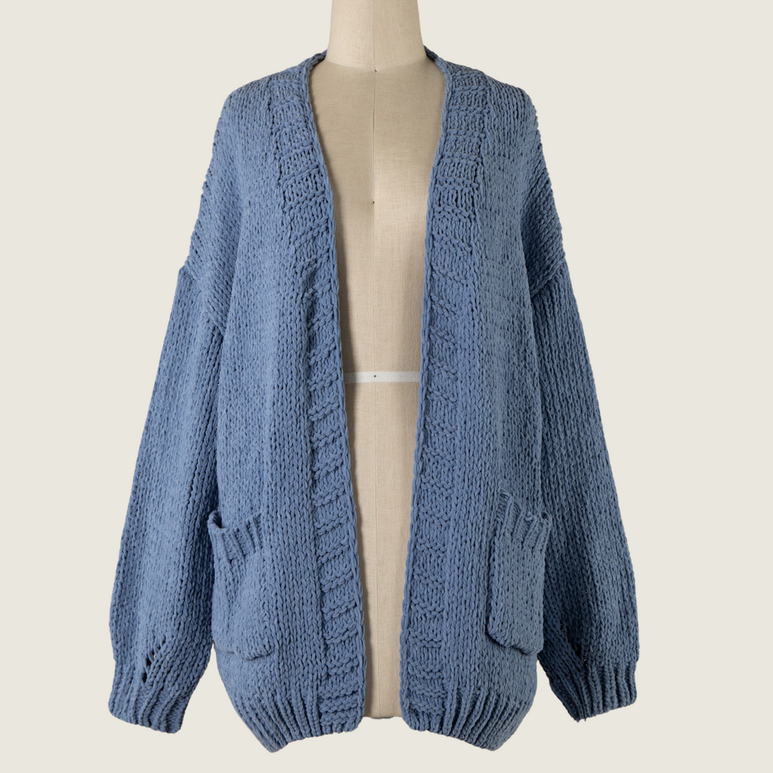 The Super Cozy Chunky Knit Cardigan - Blue - Blackbird General Store
