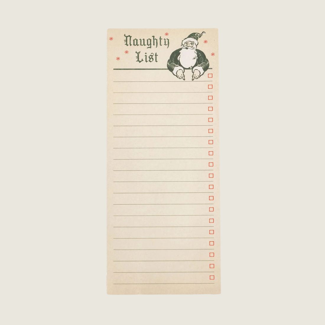 Naughty List Skinny Notepad