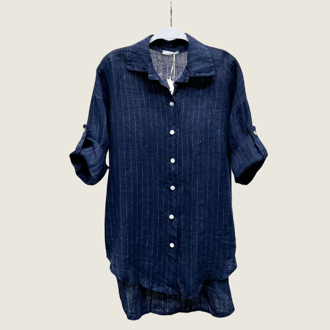 Pinstripe Linen Dress
