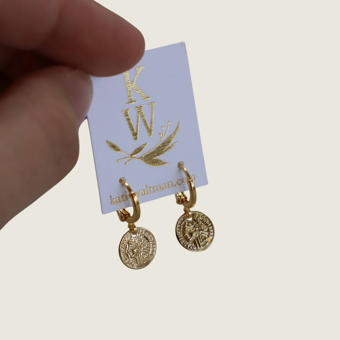 Petite Coin Huggie Earrings - Gold