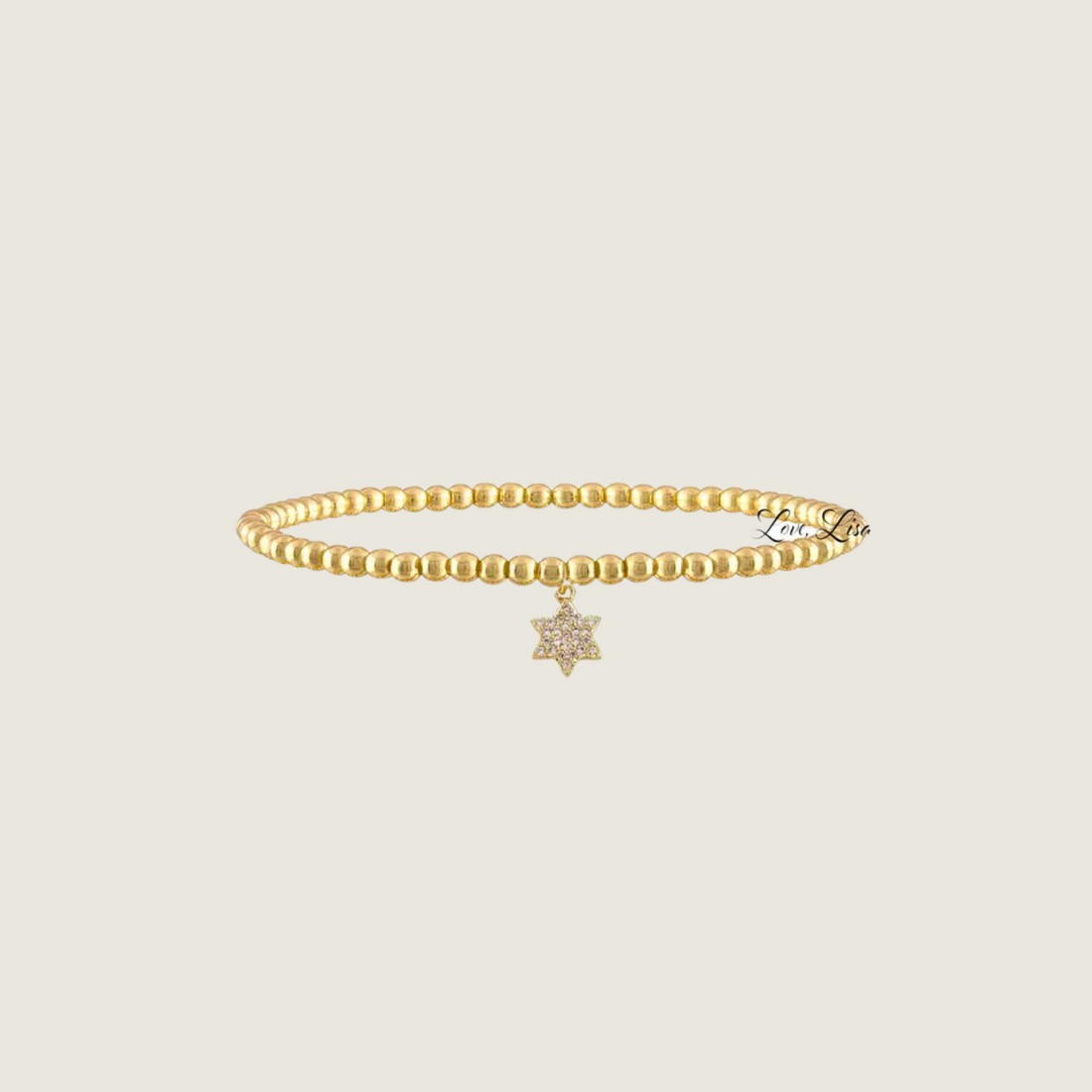 Gold Star of David Charm Bracelet