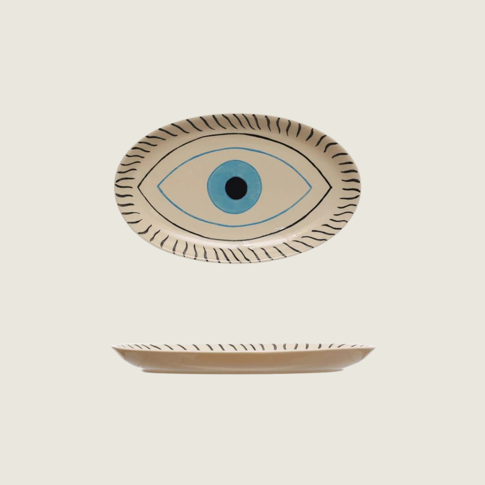 Evil Eye Stoneware Platter