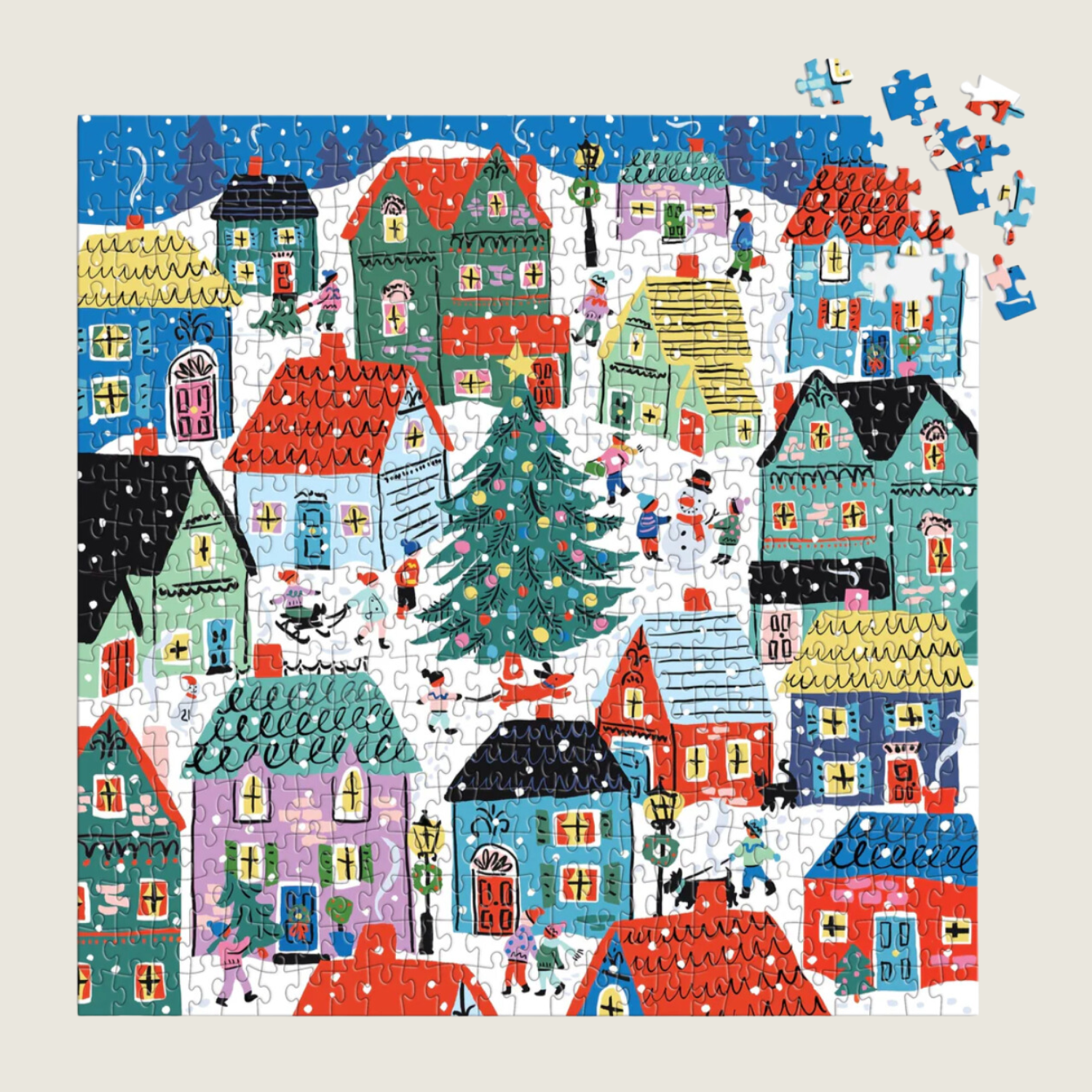 Christmas in the Village 500 Piece House Puzzle