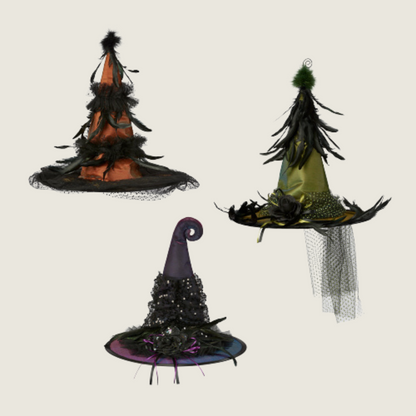 Feather Witch Hats - 3 Styles