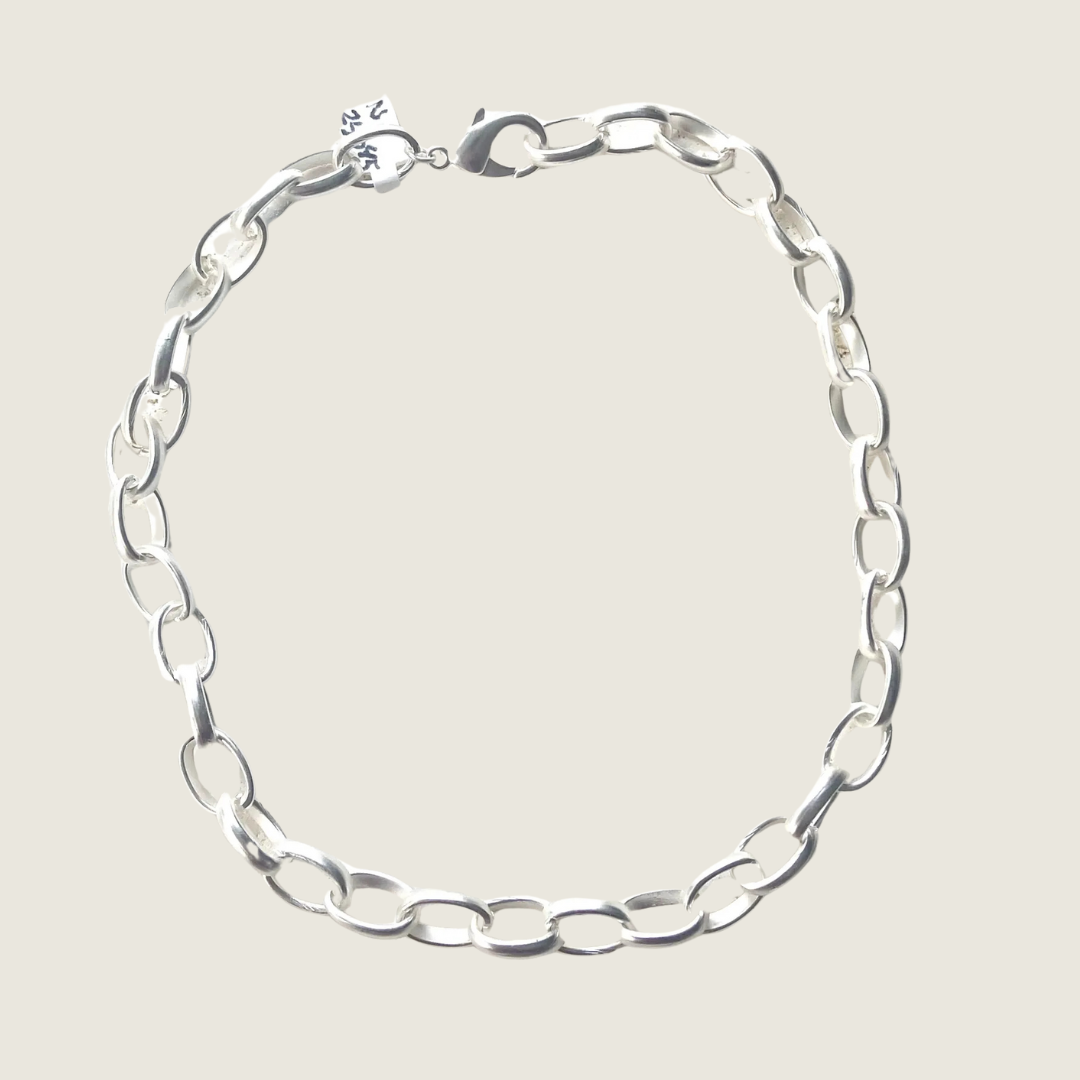 Matte Silver Chunky Necklace