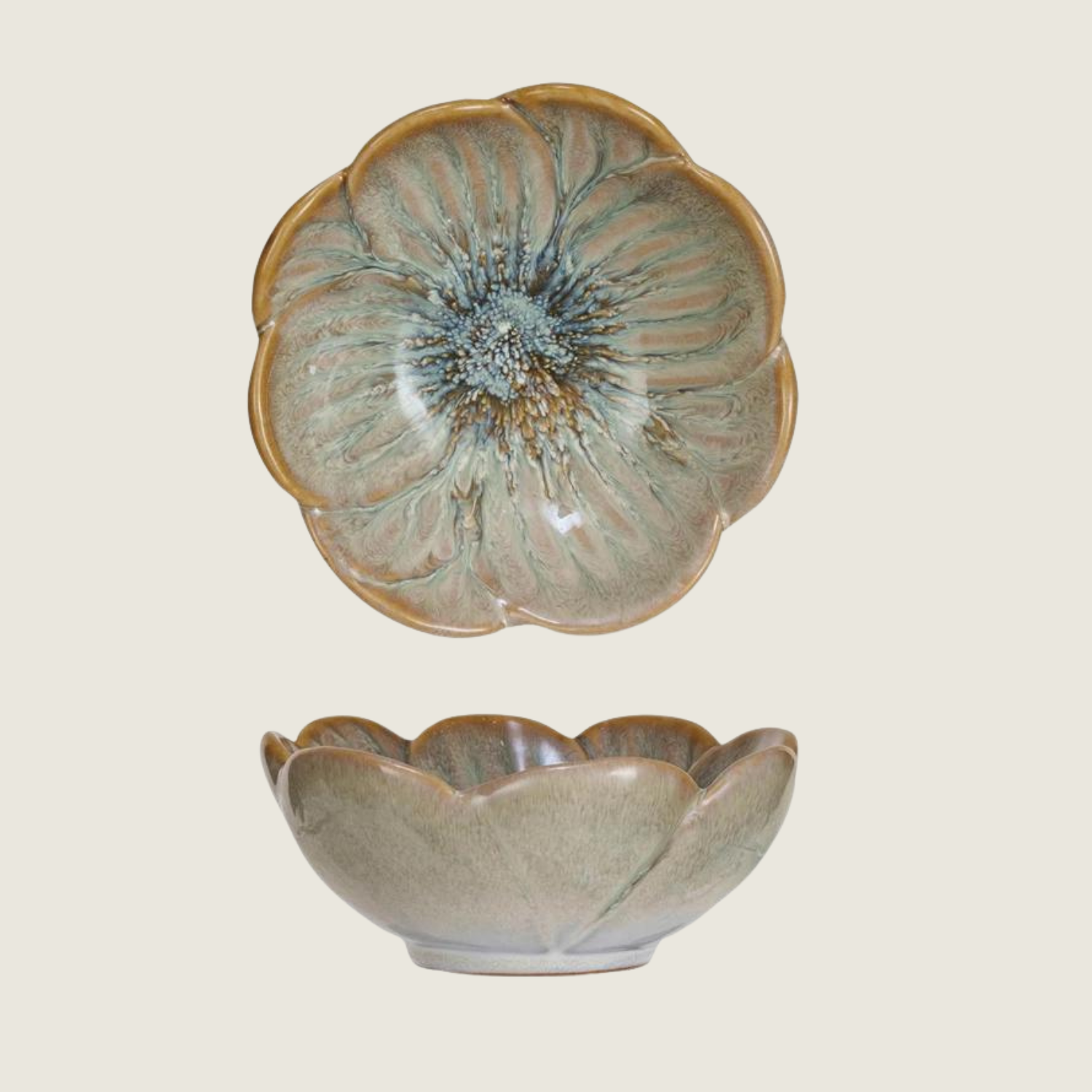 Stoneware Flower Bowl