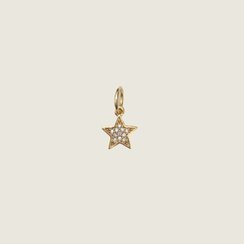 CZ Tiny Gold Star Charm