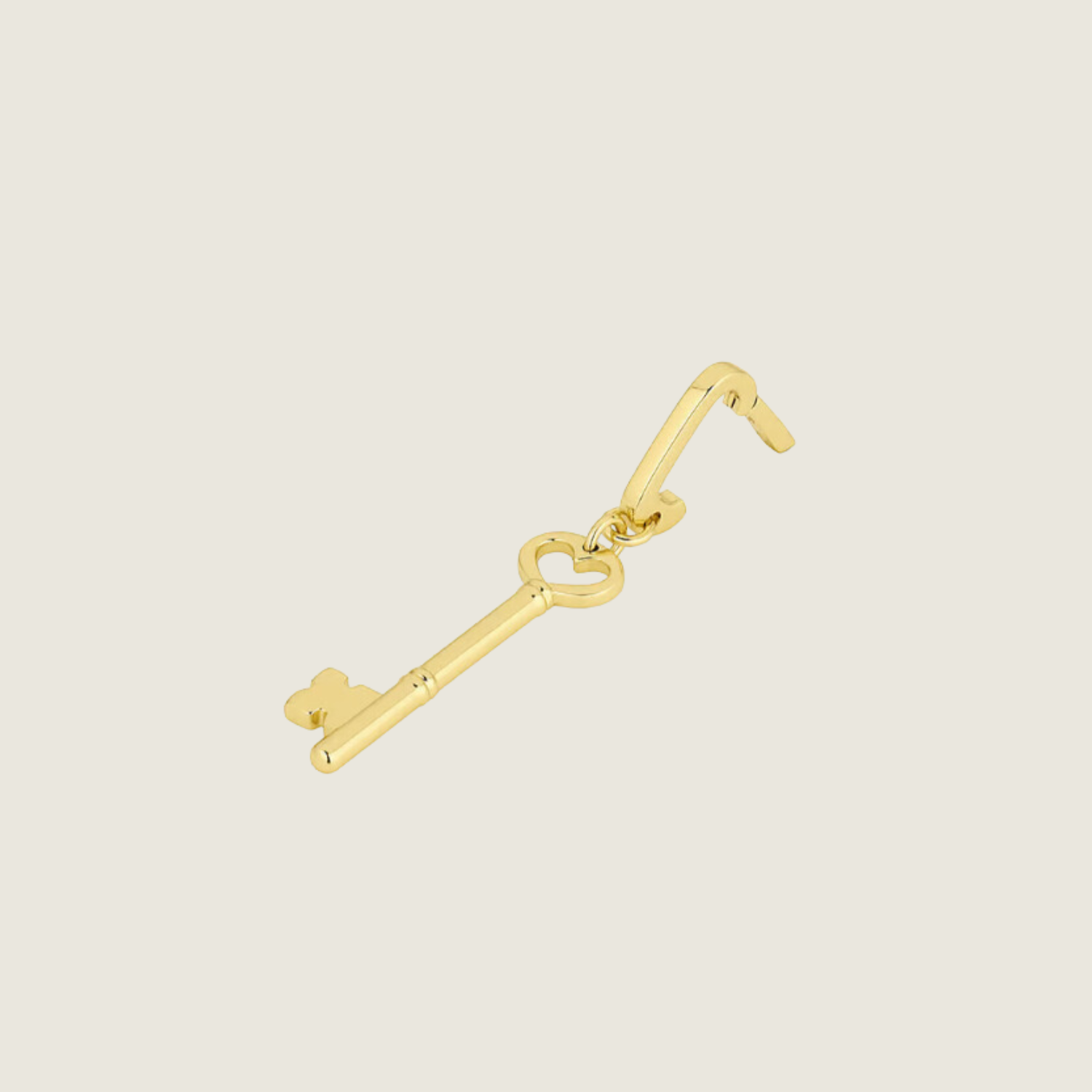 Heart Key Statement Charm Gold - Blackbird General Store
