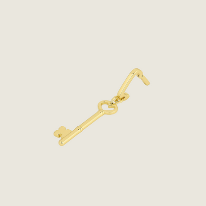 Heart Key Statement Charm Gold - Blackbird General Store