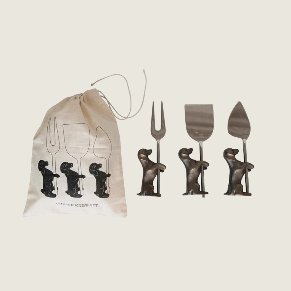 Cheese Knives w/ Dogs - Set of 6