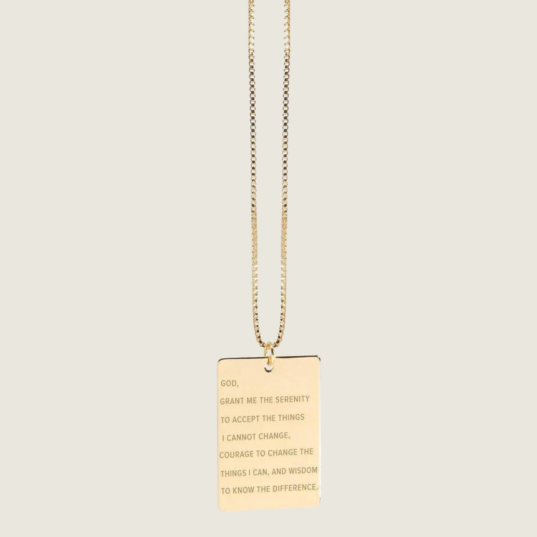 Serenity Prayer Pendant - Gold