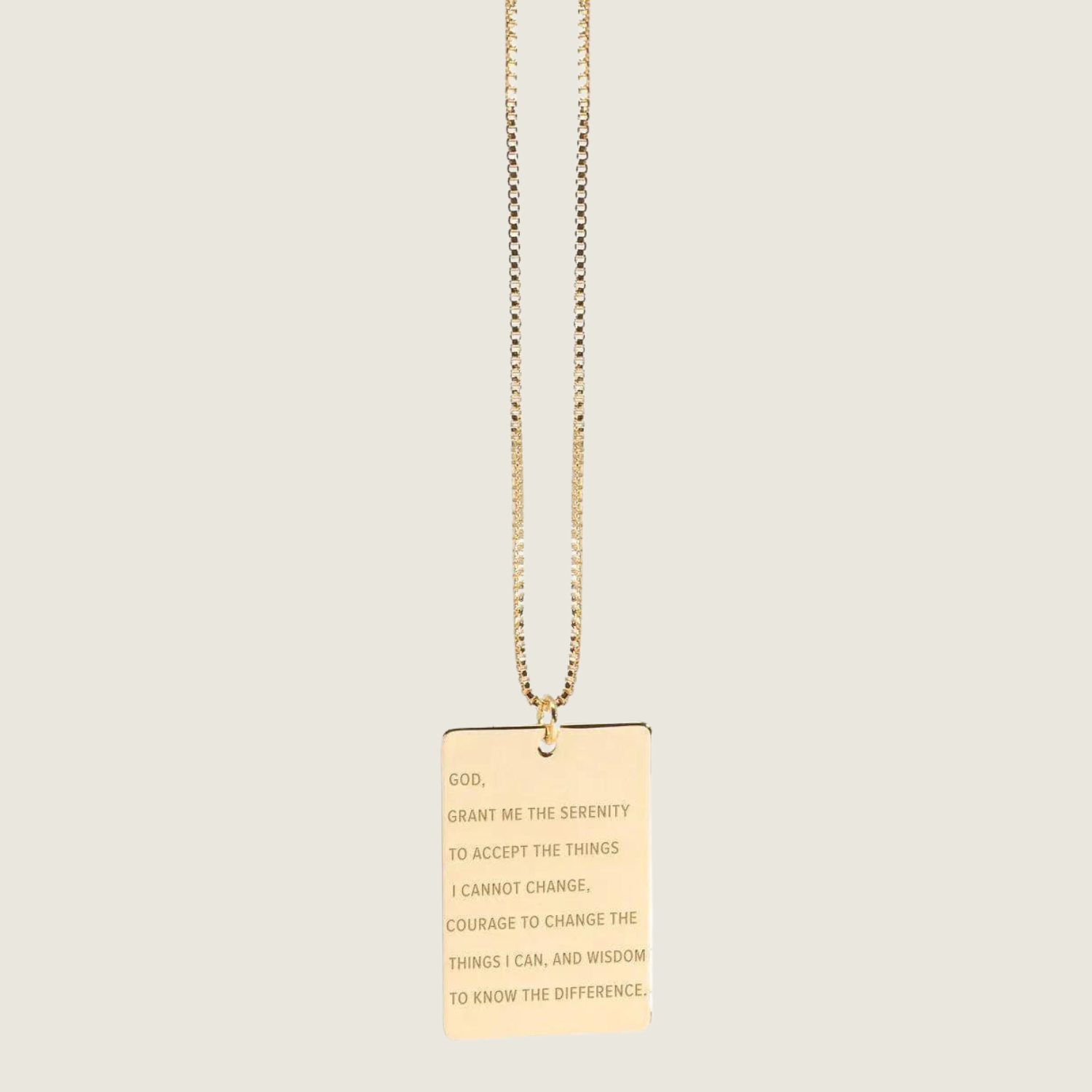 Serenity Prayer Pendant - Gold