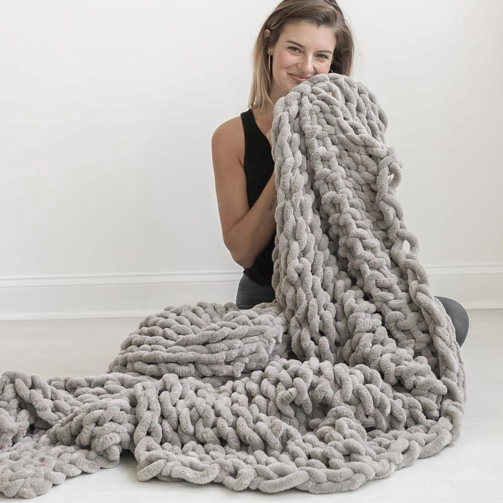 Infinite Chunky Knit Blanket - Minky - Blackbird General Store