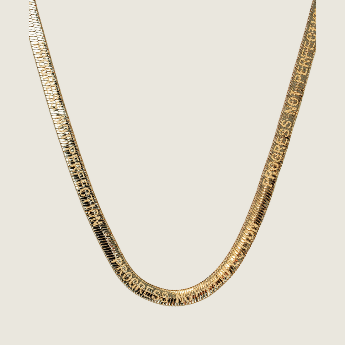Progress Not Perfection Herringbone Necklace - Blackbird General Store