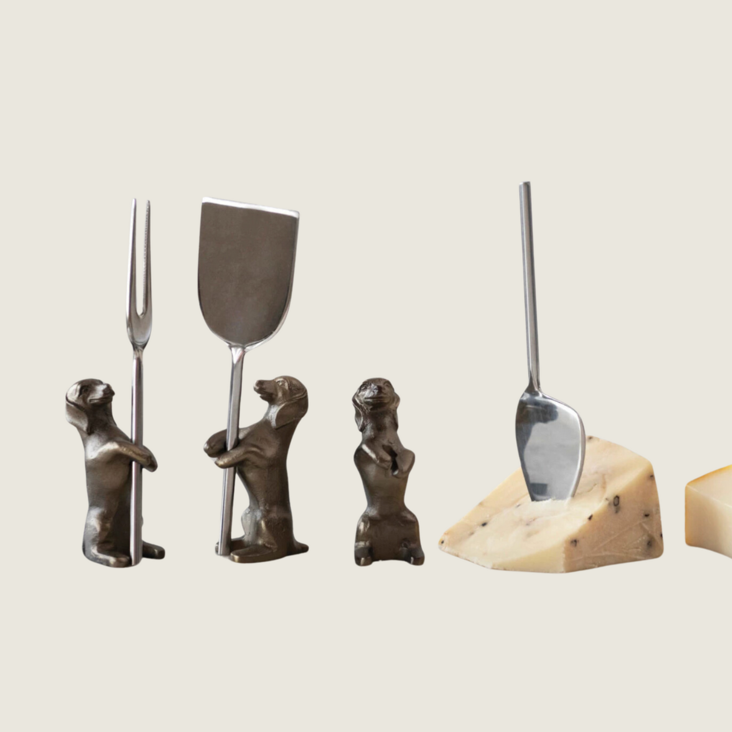 Cheese Knives w/ Dogs - Set of 6