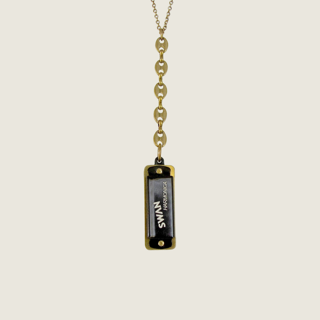 Black Anchor Chain Harmonica Necklace - Blackbird General Store
