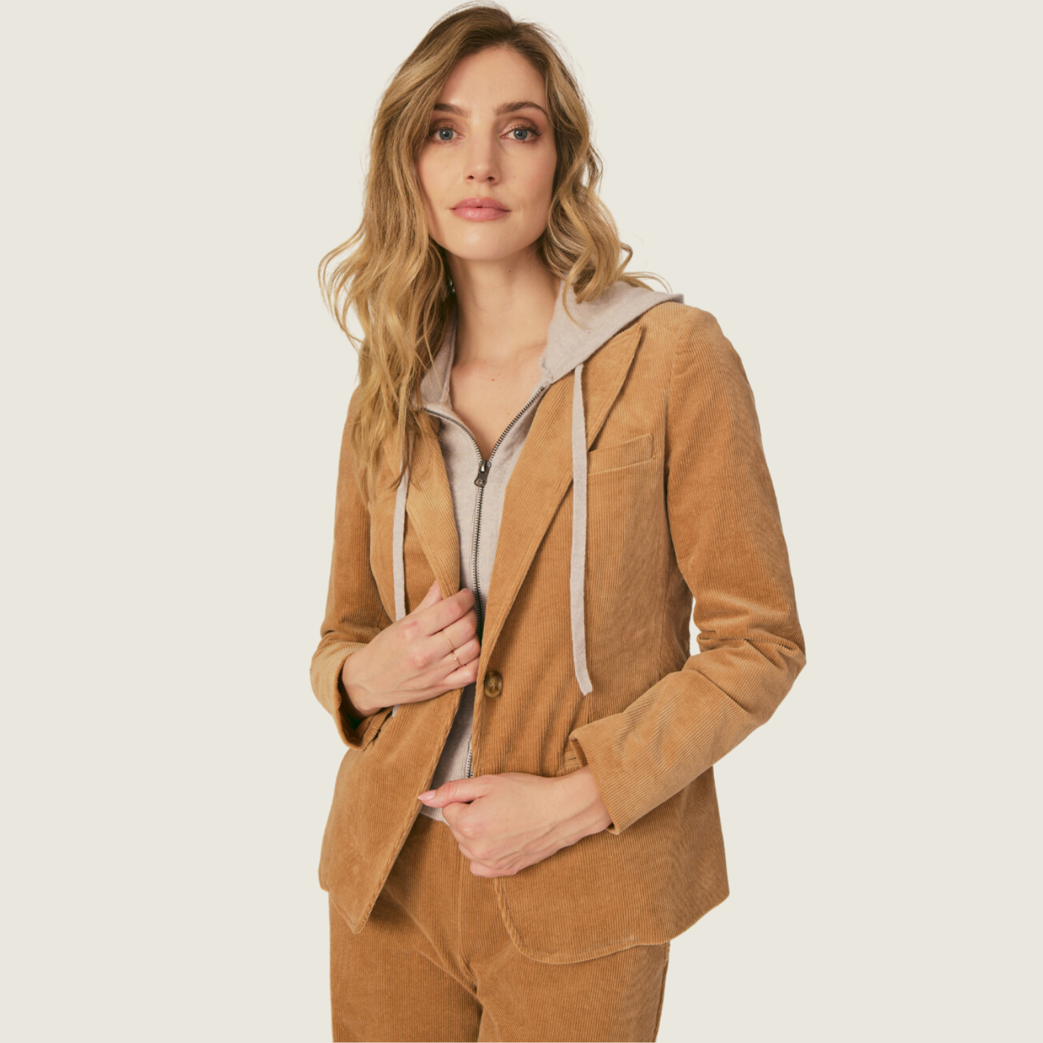 Blazer w/ Detachable Cashmere Dickey