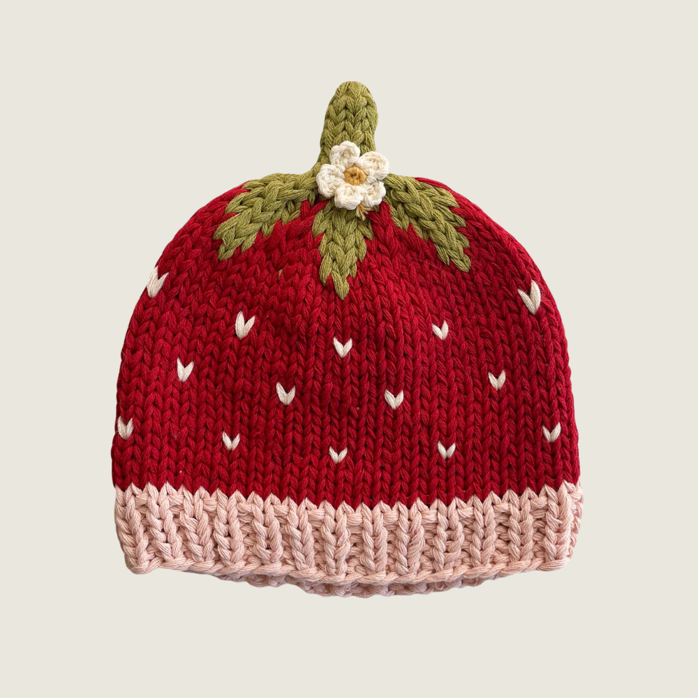 Strawberry Knit Baby Hat