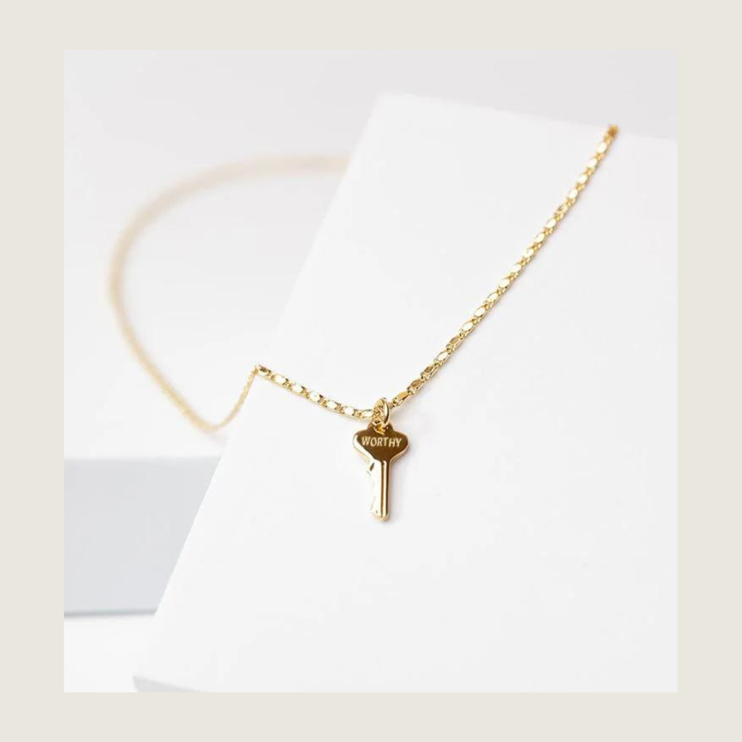 Gold Petite Key Necklace - Worthy