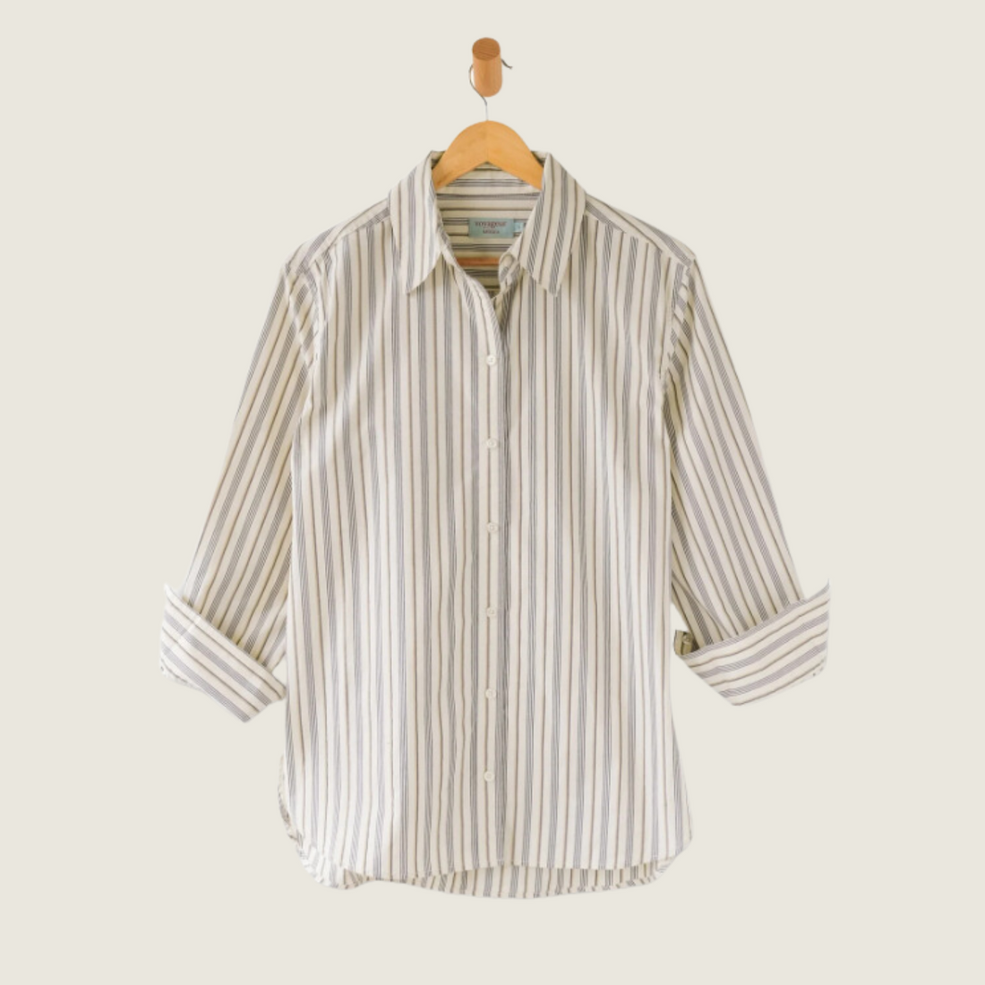 Bronte Relaxed Button Up - Ecru Stripe