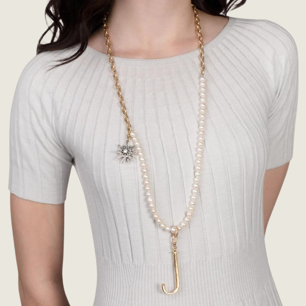 Plaza White Pearl Chain Necklace