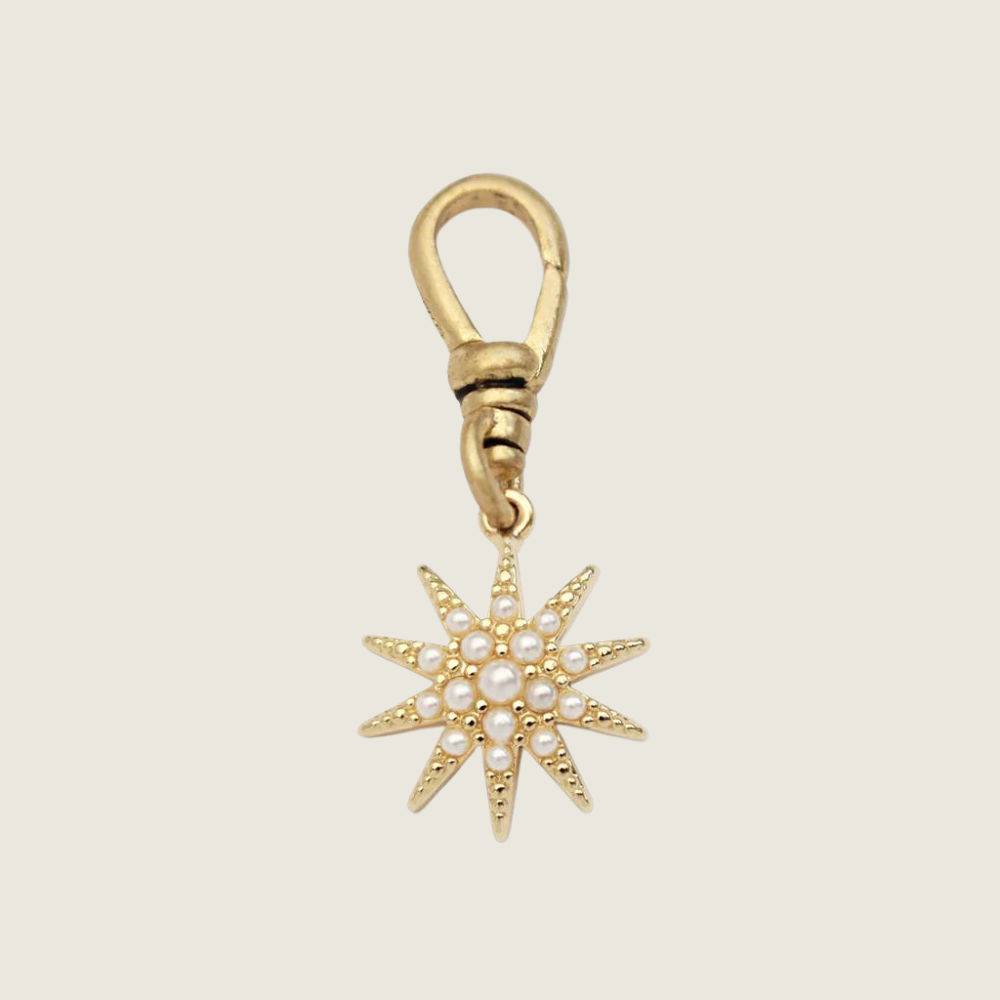 Electra Star Charm - Gold &amp; Pearl