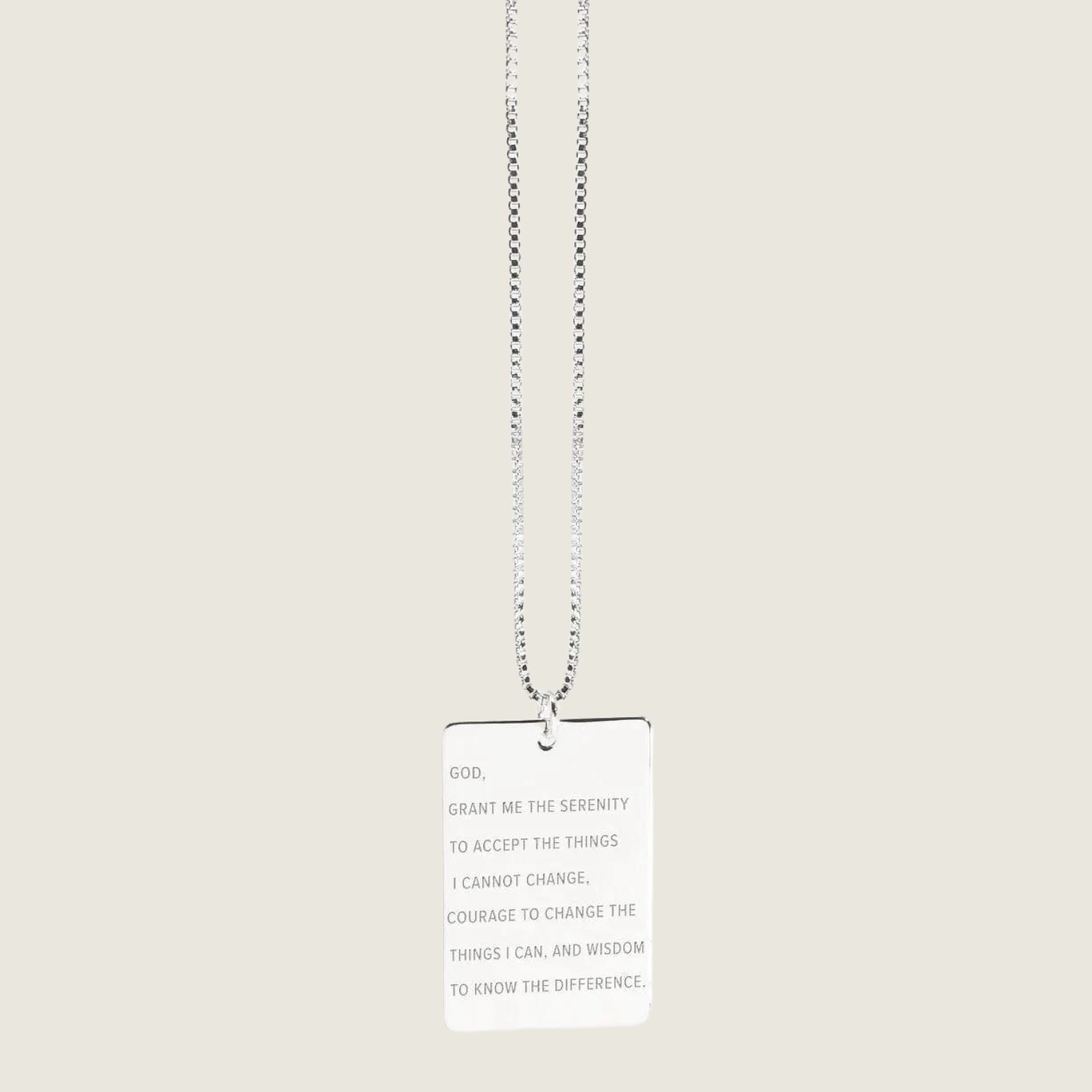 Serenity Prayer Pendant - Silver