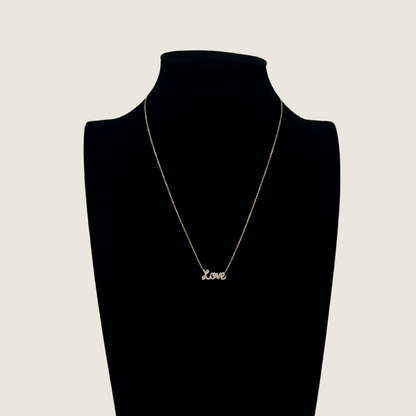 Diamond Love Necklace on 14K Gold Chain