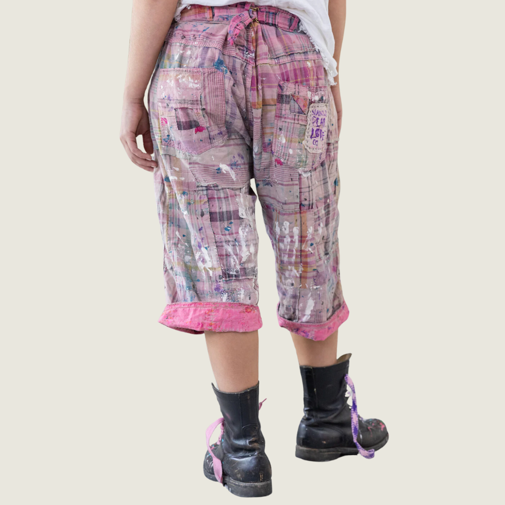 Patchwork Miner Shorts-Madras Pink - Blackbird General Store