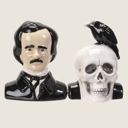 Edgar Allen Poe Salt &amp; Pepper Halloween Shaker Set