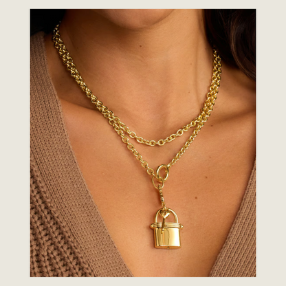 Lock &amp; Key Statement Charm - Gold